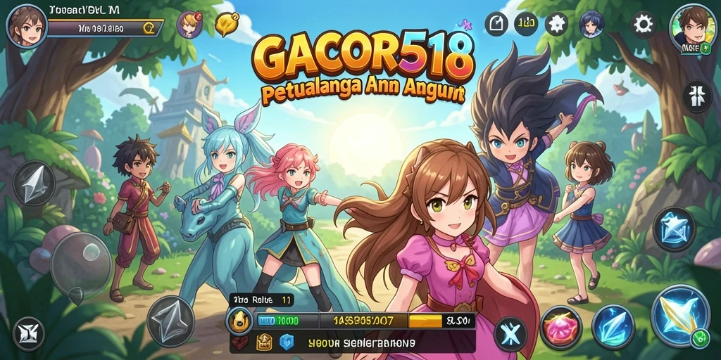 Tampilan gameplay GACOR518 yang penuh warna dan dinamis