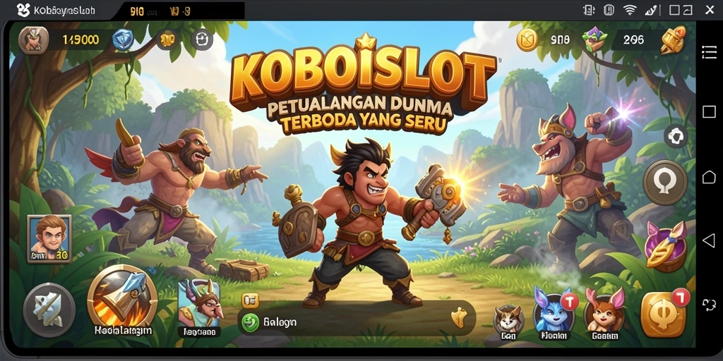 Tangkapan layar menunjukkan aksi seru di dunia terbuka KOBOISLOT.