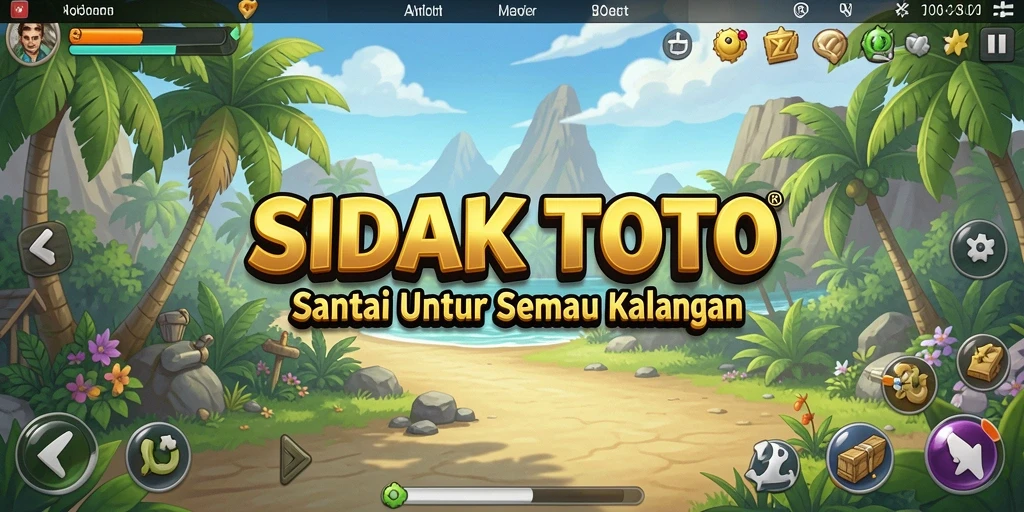 Tangkapan layar utama SIDAKTOTO menampilkan gameplay yang menarik dan penuh warna.